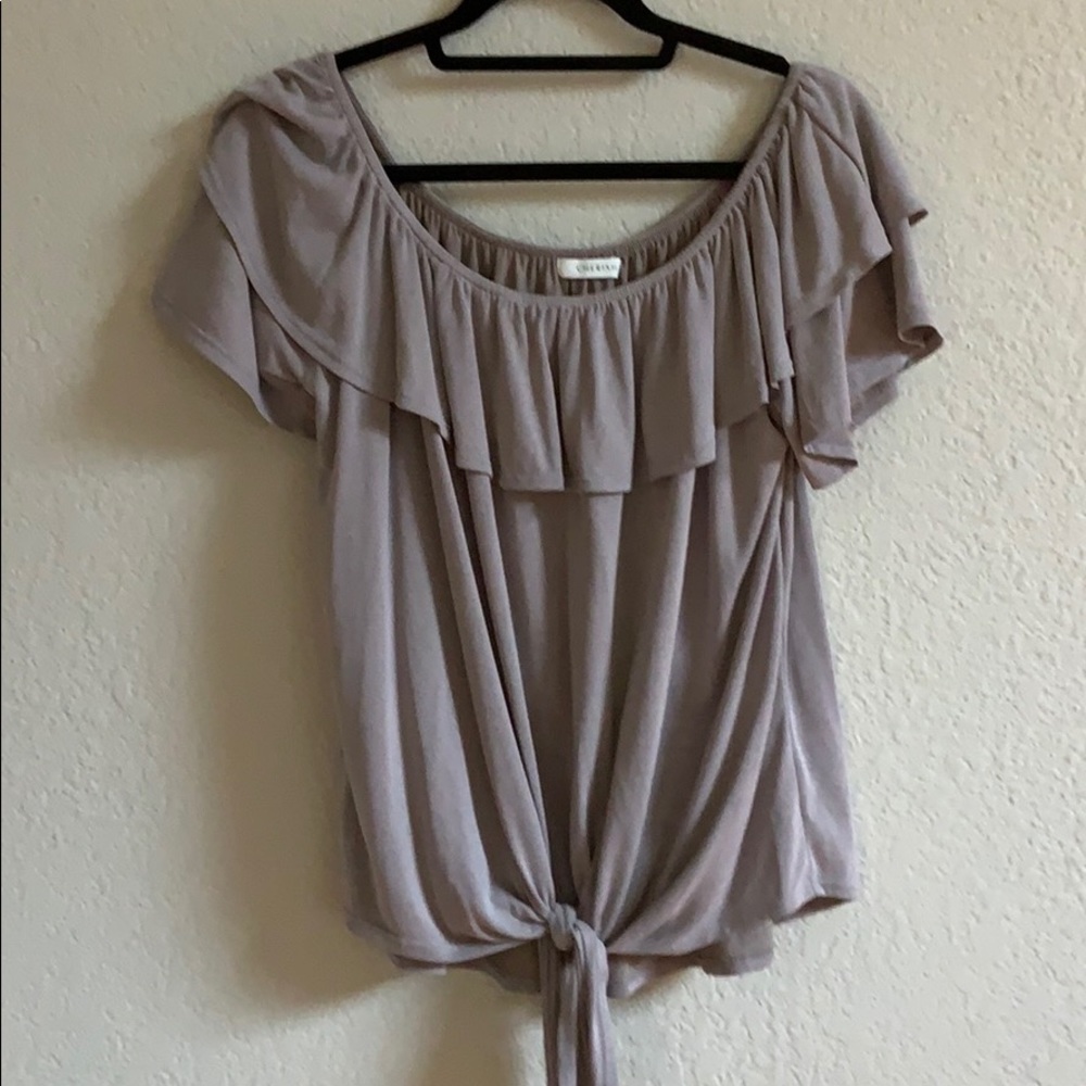 Boutique off the shoulder ruffle top Medium